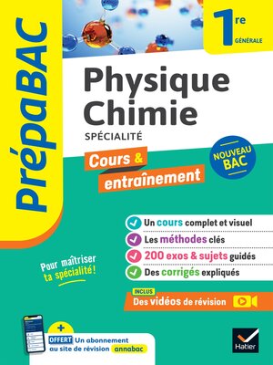 cover image of Prépabac Physique-chimie 1re générale (spécialité)